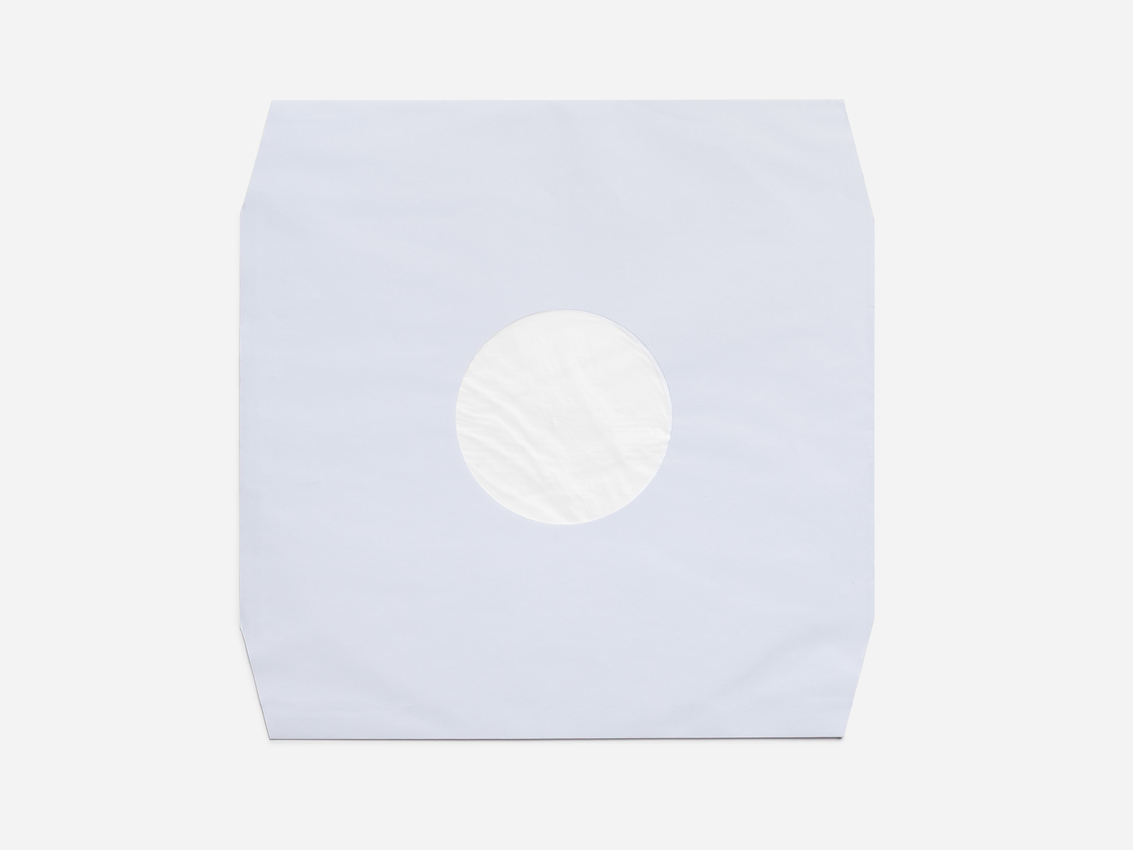 Innenhülle 12" Weiß – Polylined, Eckenschnitt