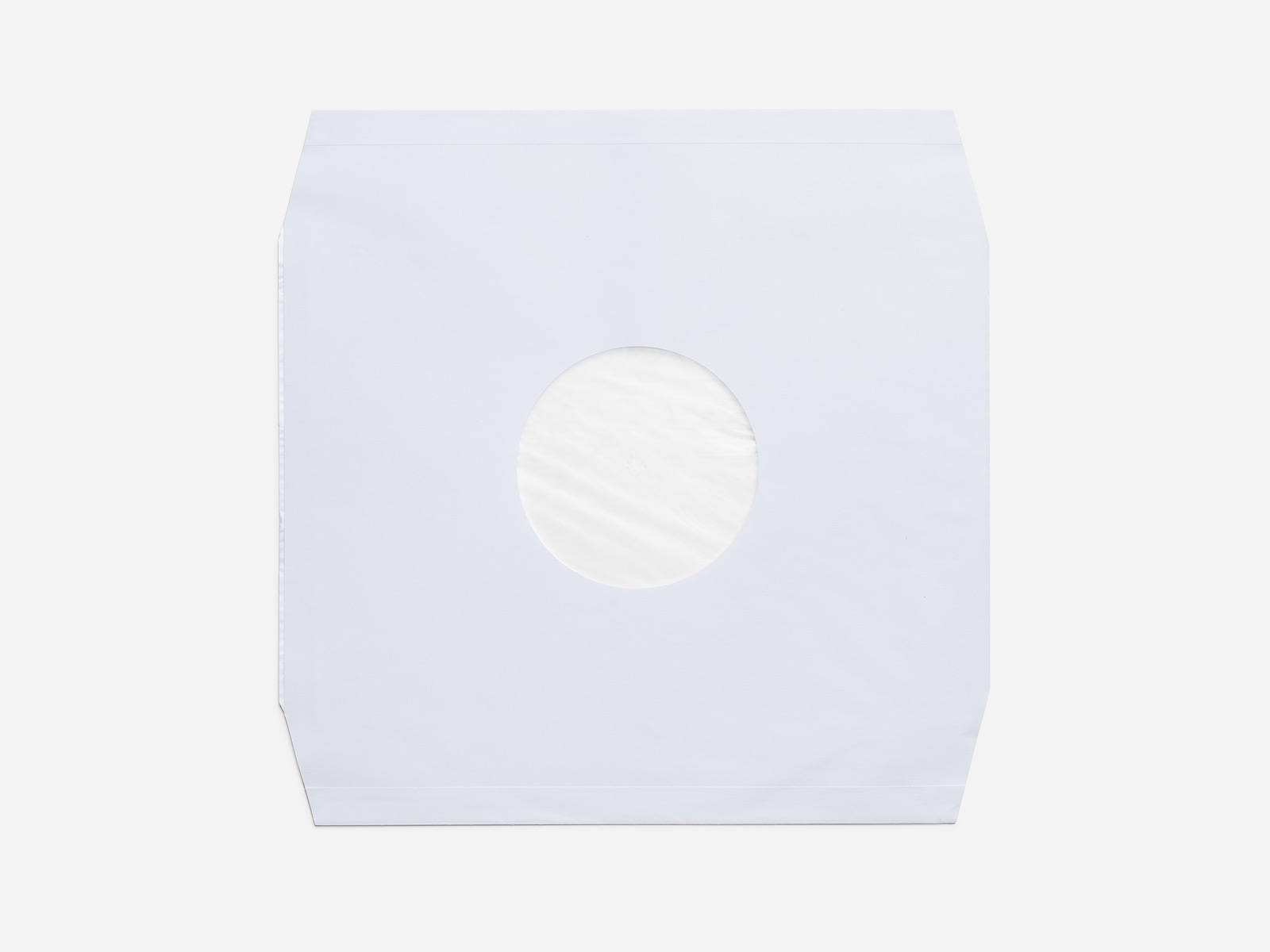 Innenhülle 12" Weiß – Polylined, Eckenschnitt
