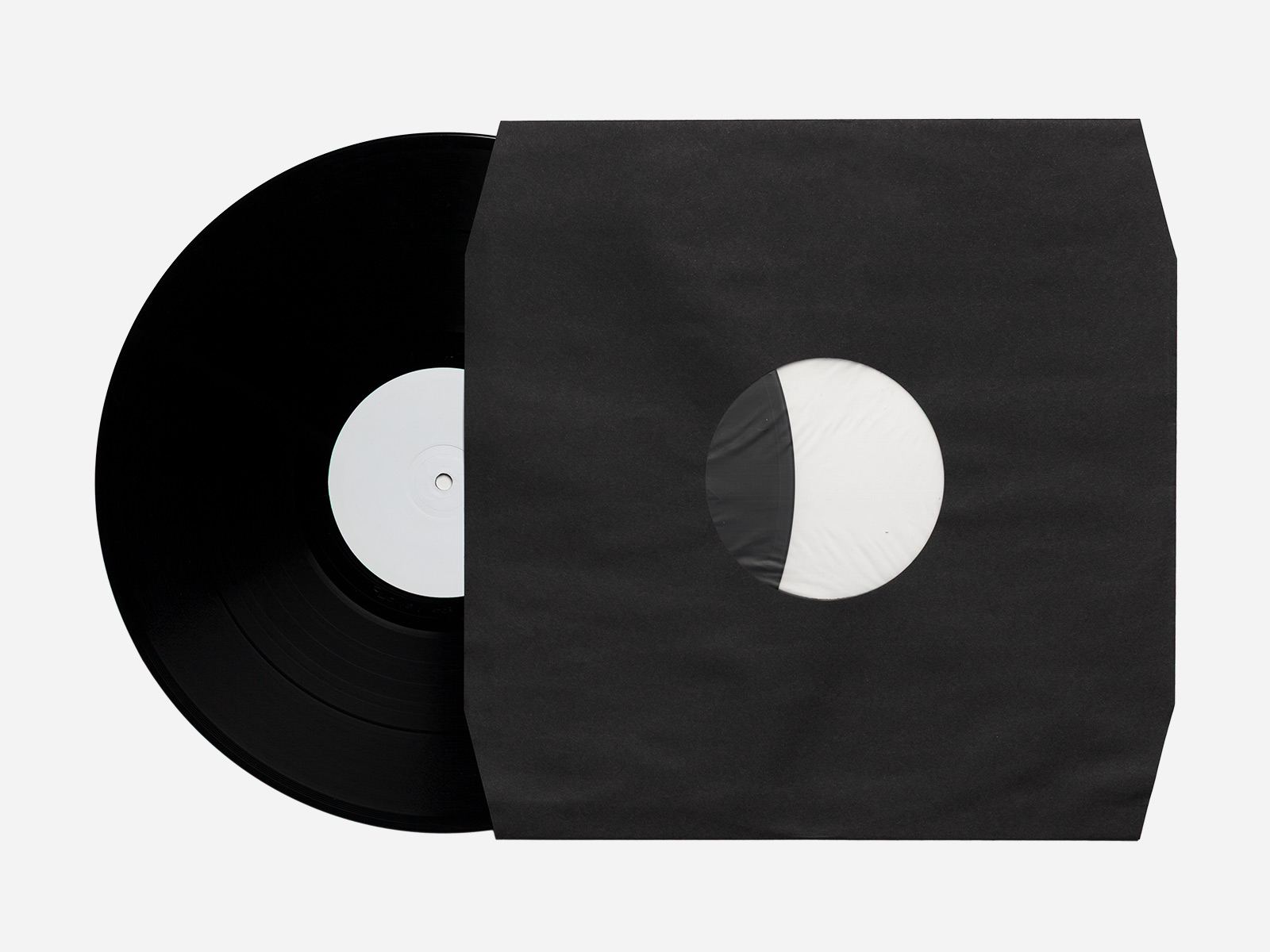 Innenhülle 12" Schwarz – Polylined, Eckenschnitt