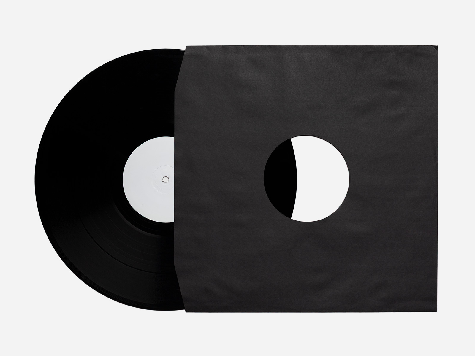 Innenhülle 12" Schwarz – innen oder außen geklebt, Eckenschnitt oben