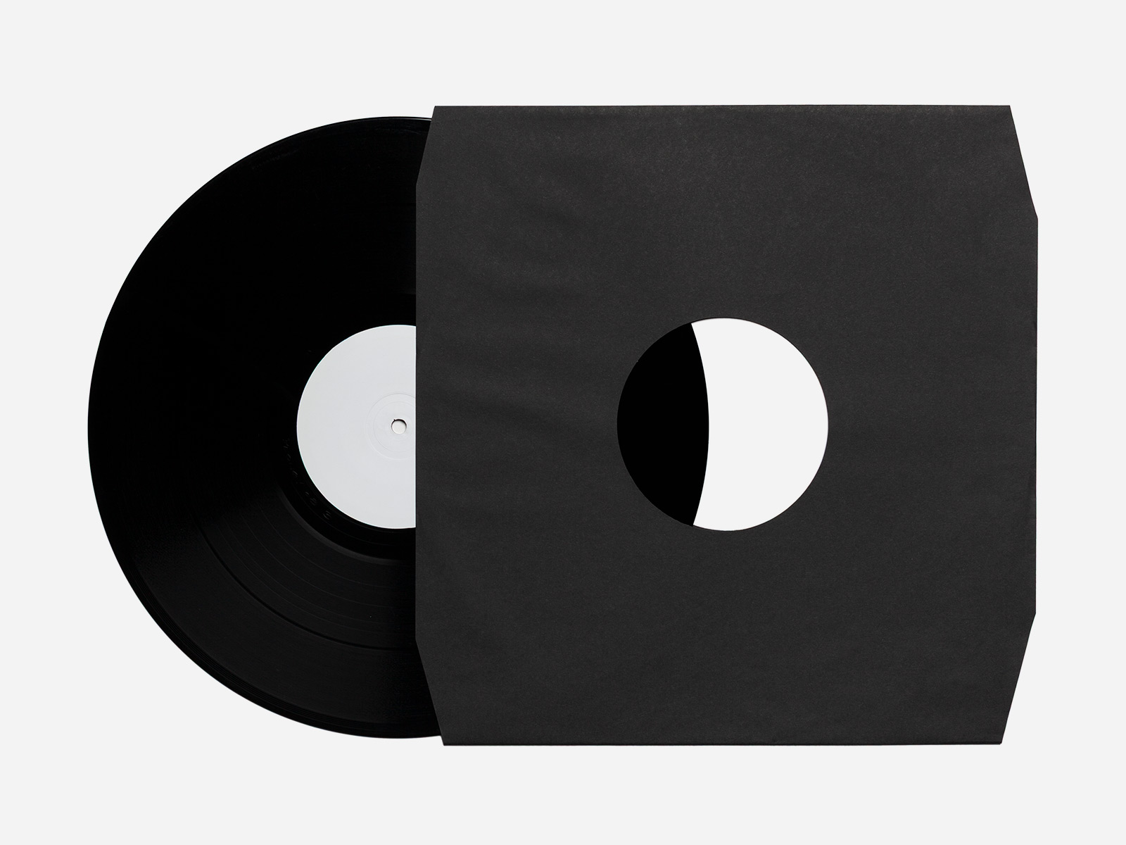 Innenhülle 12" Schwarz – Eckenschnitt